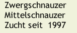 Zwergschnauzer Mittelschnauzer Zucht seit  1997